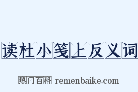 读杜小笺上反义词是什么意思的图片